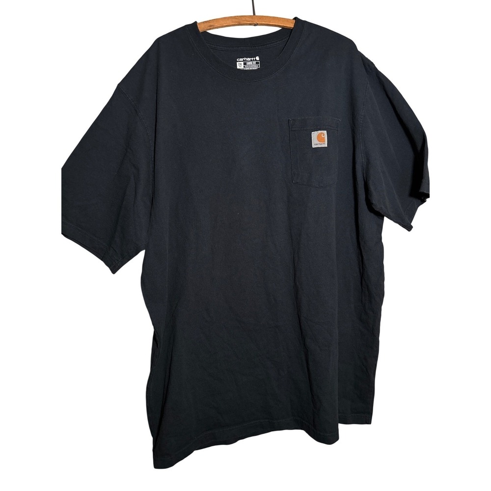 Carhartt Mens Workwear Pocket T-Shirt Black Loose Fit 2XL Tall Heavyweight